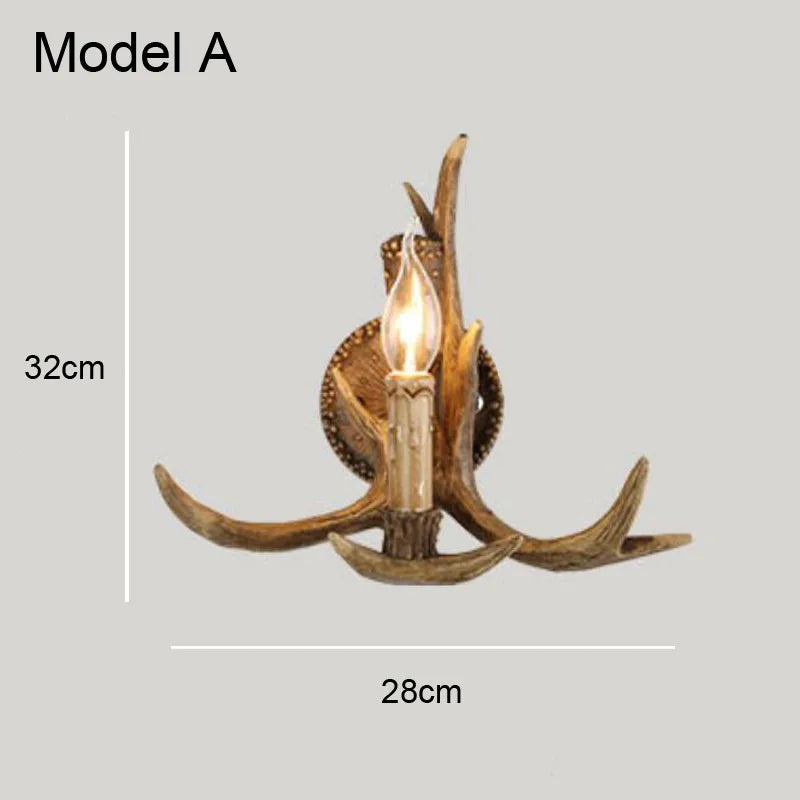 DecorBites™ Deer Antler Chandelier: American Retro Resin Horn Lamps for Rustic Home Decor